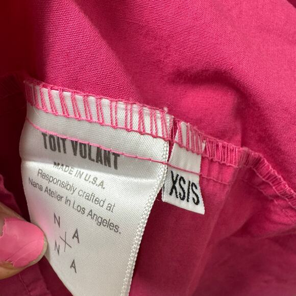 Toit Volant Bandeau Tier Ruffle Dress in Popstar Fuschia Sz XS/S - Picture 8 of 10